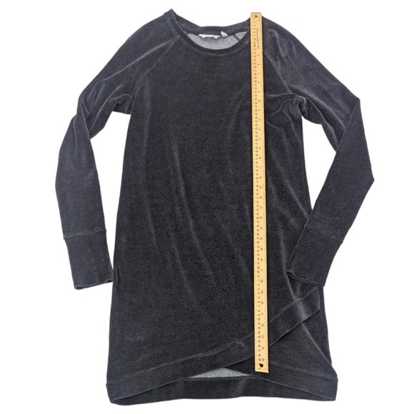 Athleta Cross Cross Velour Sweater Dress Womens Medium Grey Long Sleeve Pullover - Picture 9 of 12